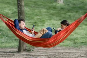 couple, hammock, relaxation, together, outdoor, looking, smartphones, park, the nature, lifestyle, hammock, hammock, hammock, hammock, hammock, lifestyle