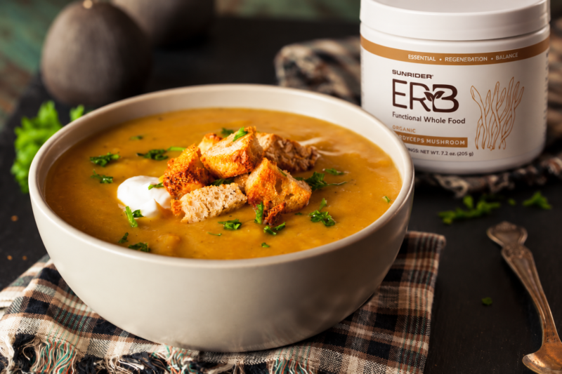 Golden Mushroom Soup with Cordyceps Blend